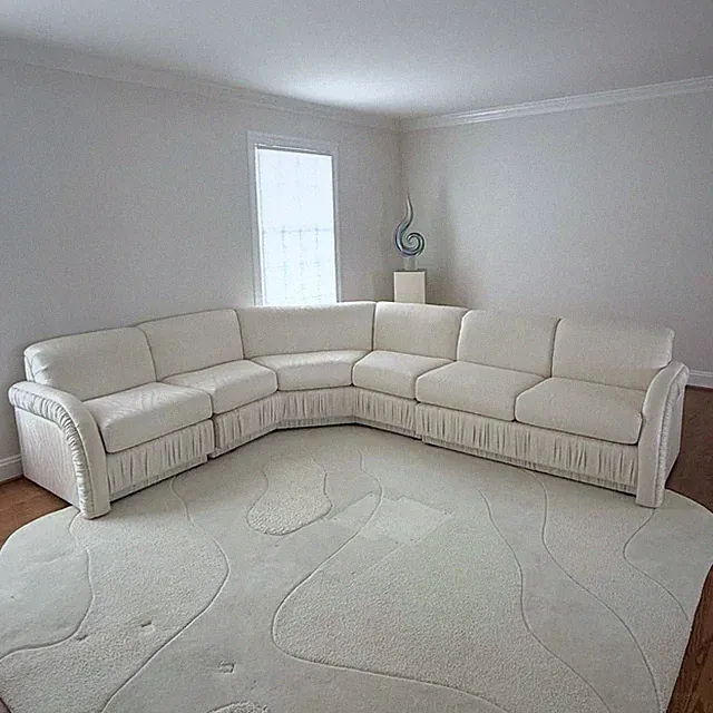 Vintage Post Modern Fully Uphostered Sculpted Sectional Sofa