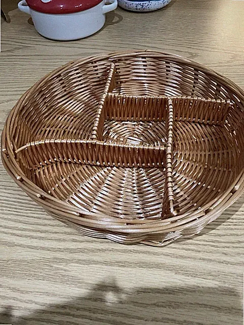 Vintage Round Wicker Sectional Basket