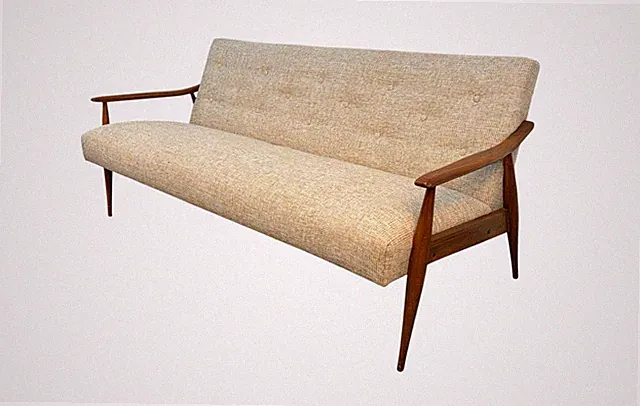 Vintage Sculpted Scandinavian Tufted Sofa
