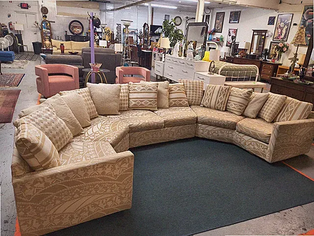 Vintage Selig of Monroe 3 Piece Curved Sectional Sofa Conversation Pit MCM 10 Ft