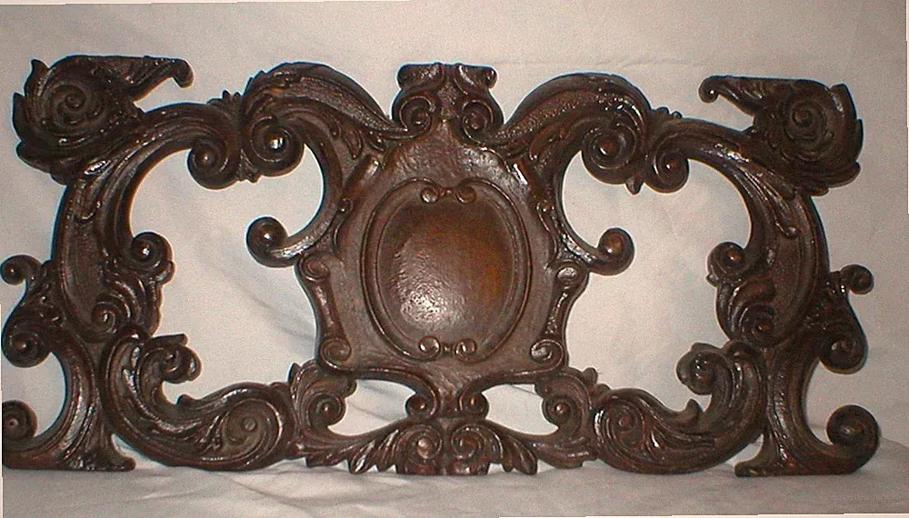 VINTAGE SOFA BED MEDALLION 8" X 17" FOR REPURPOSING SOLD AS IS