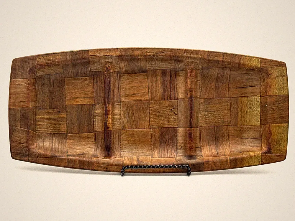 Vintage WEAVEWOOD Serving Appetizer Modern Tray USA 3 Section 14" Long.