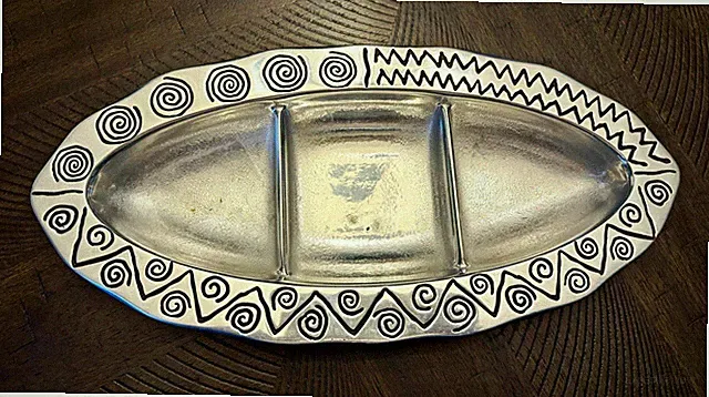Vintage Wilton Armetale Reggae Divided Serving Tray, 3-Section Oval Platter.