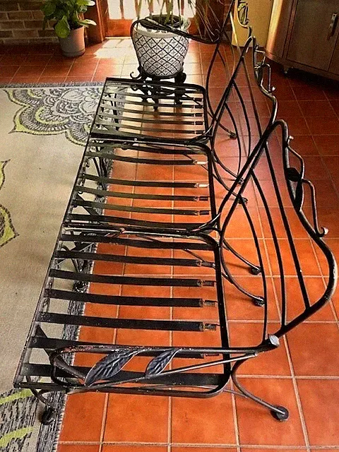 Vintage wrought iron sectional sofa