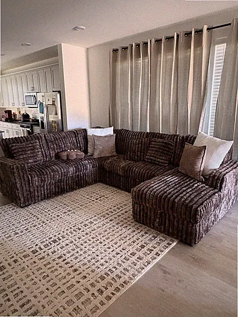 Viral Trending Mocha Fluffy sectional NEW IN BOX !
