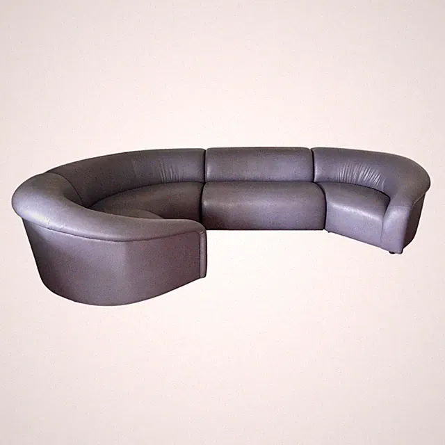 Vladimir Kagan For Preview Furniture Serpentine Sectional Sofa In Leather