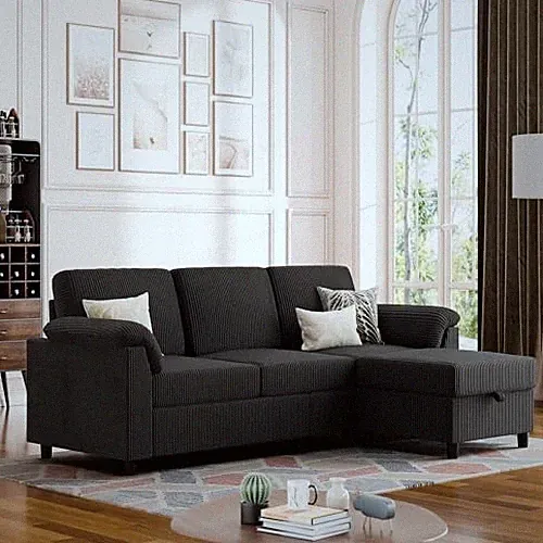 Vongrasig Convertible Sectional Couches, 3 Seat L Shaped Couch Sofa with