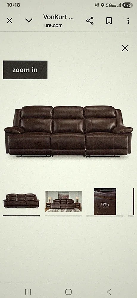 VonKurt Power Leather Reclining Modular Sofa
