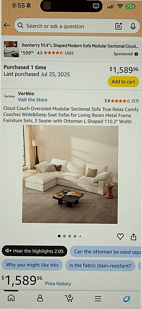 Vorthio 4-Piece White Modular Sectional Sofa w/ Storage, Removable Cushions