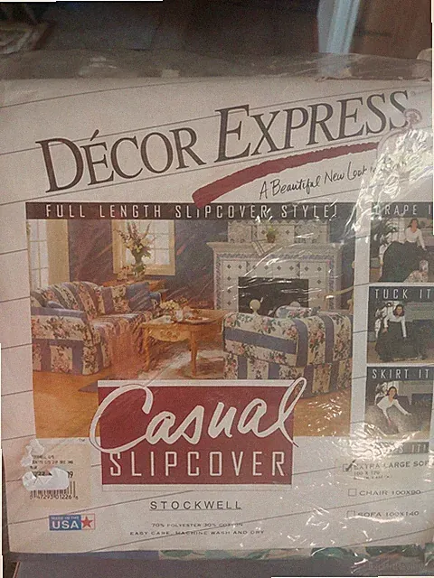 VTG DECOR express Sofa Cover Floral Cottage Core Granny 1990's Cabbage Roses