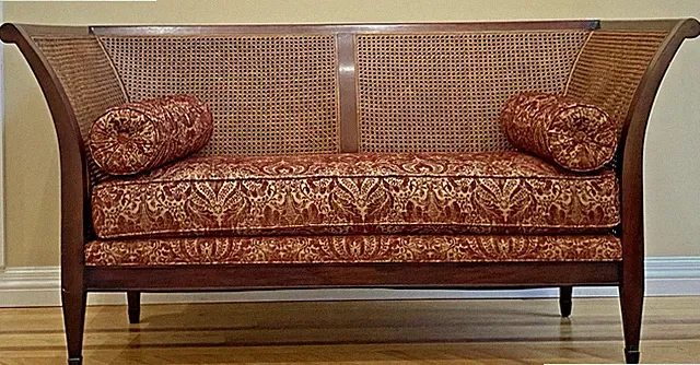 Vtg Luxury Caned Sofa Baker Milling Road Furniture Collection