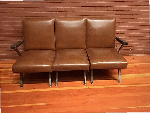 VTG MCM MID CENTURY MODERN ROYALCHROME ROYAL CHROME 3 PIECE LOVE SEAT SETTEE