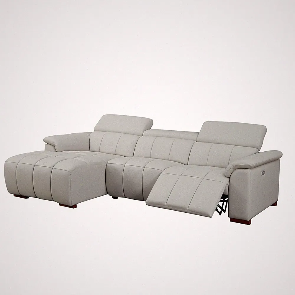 Wall-Hugger Reclining Sofa Modern Electric Control Genuine Leather L Shaped
