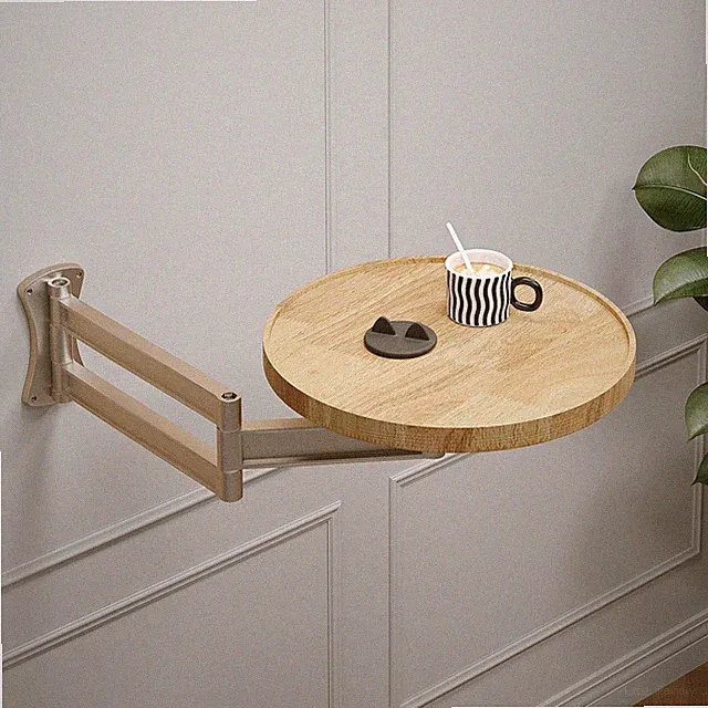 Wall Mounted Folding Table,Small Solid Wood Drop Down Floating Wall Desk,11.8...