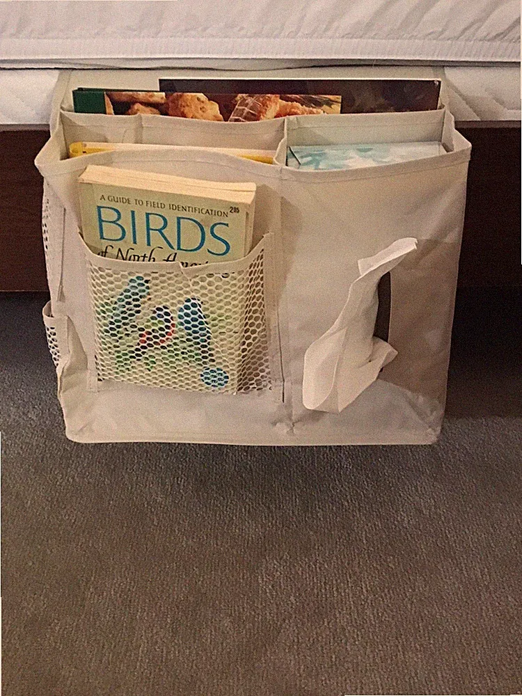 Washable Canvas Bed Pockets Bedside Couch Chair Storage Organizer EUC