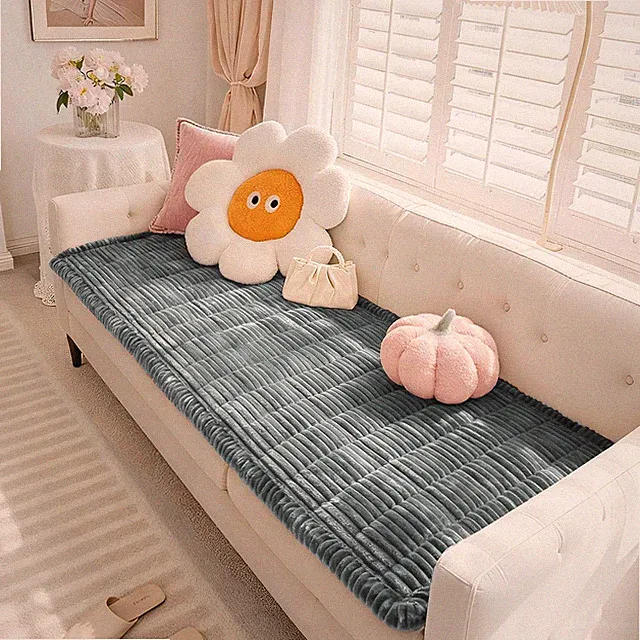 Washable Couch Cover for Dogs, Fuzzy Pet Friendly Sofa Protector, Non-Slip, B...