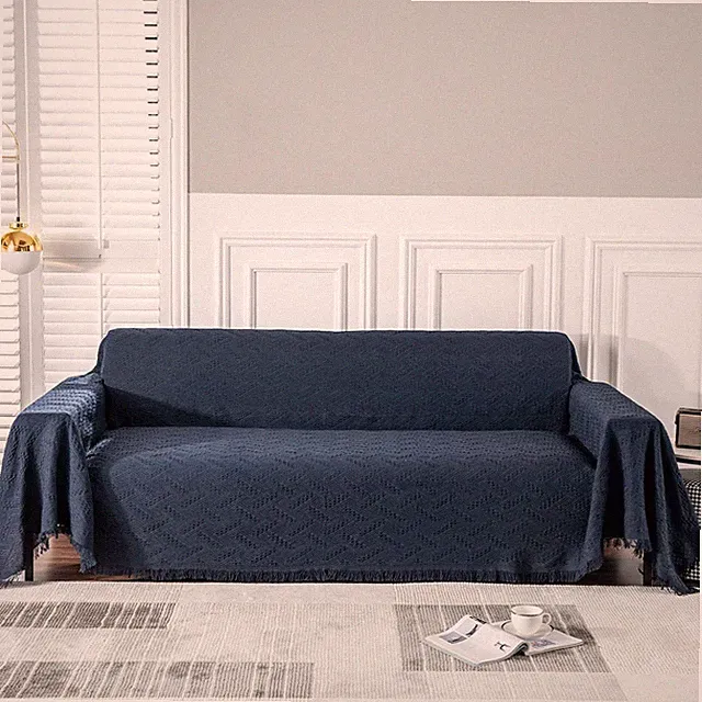 Washable Navy Sofa Cover for 3 Cushion L Shape Recliner Couch Protector
