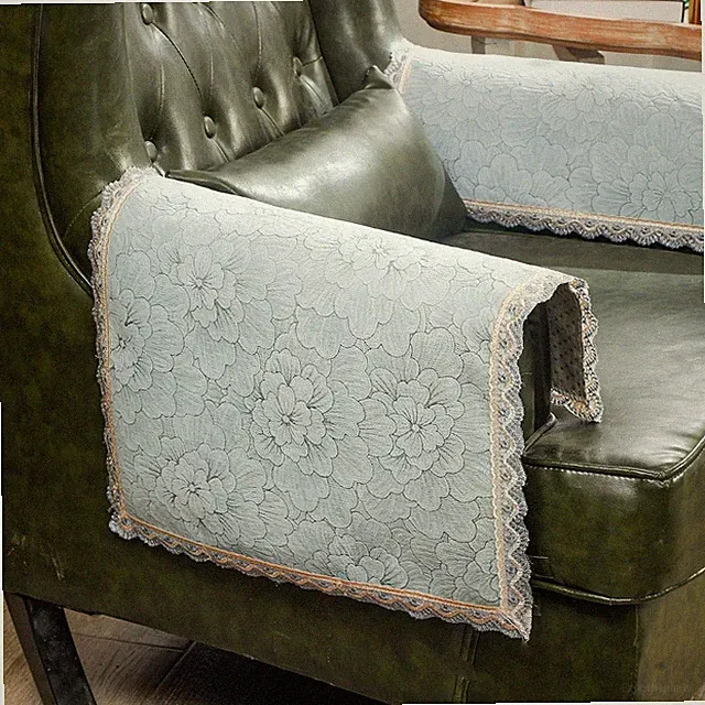 Washable Non Slip Sofa Arm Covers Set of 2 Fh-Grayish Blue Sofa Arm Cover Set