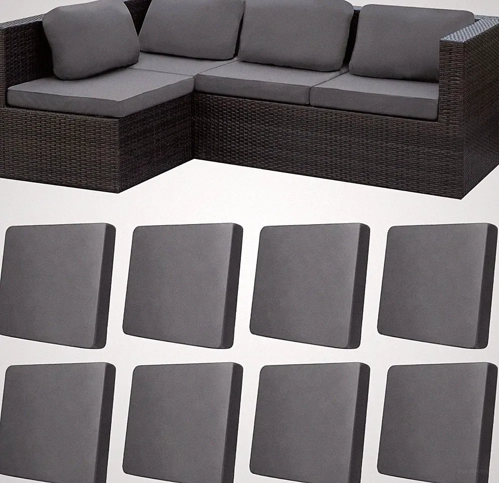 Washable Outdoor Cushion Covers - 8PC Gray Set for Versatile Protection