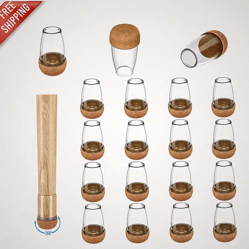 Washable & Reusable Chair Leg Protectors - 16 Pack for Hardwood & Tile Floors