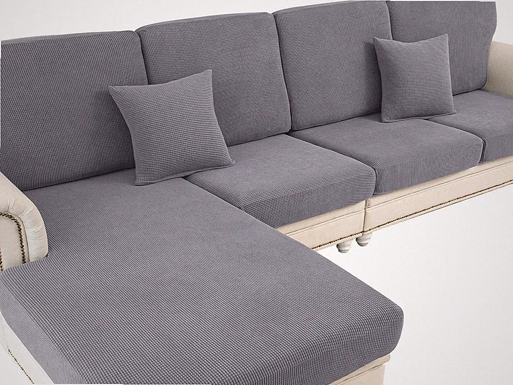 Washable Sectional Sofa Slipcovers with Pillowcases for L Shape Couch