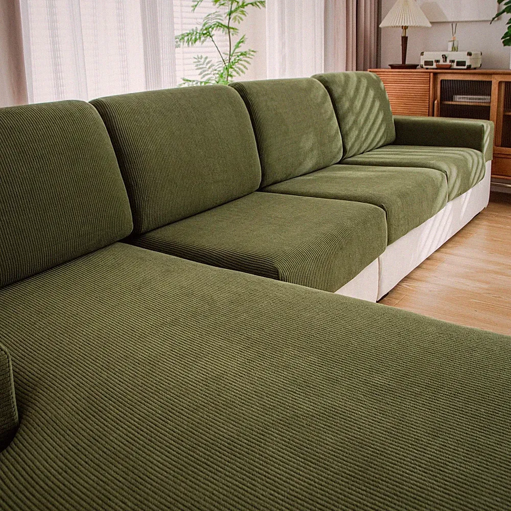 Washable Stretch Slipcovers for Sectional Sofa & Chair Green 1PC