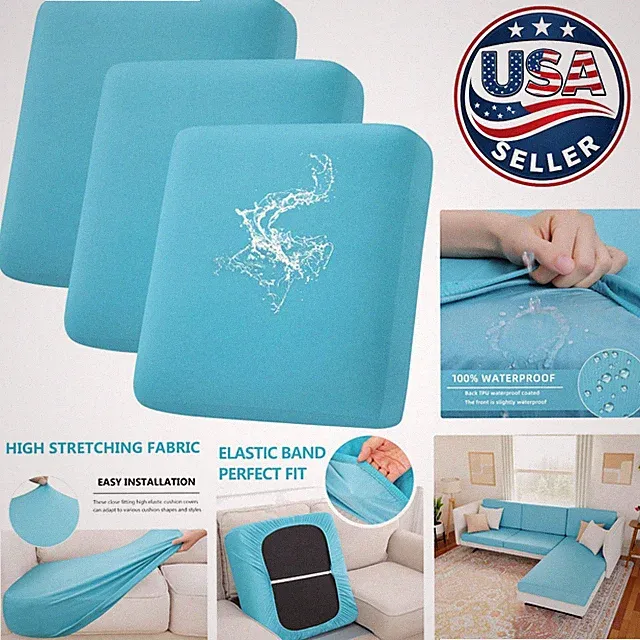 Washable Waterproof Outdoor Cushion Covers - 3 Piece Set for Sofas and Patios