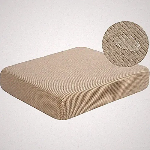 Water Repellent Couch Cushion Covers, Stretch Sofa Seat Slipcover Small Sand