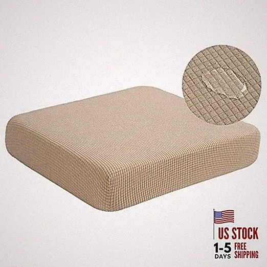 Water Repellent Couch Cushion Covers, Stretch Sofa Seat Slipcover Small Sand