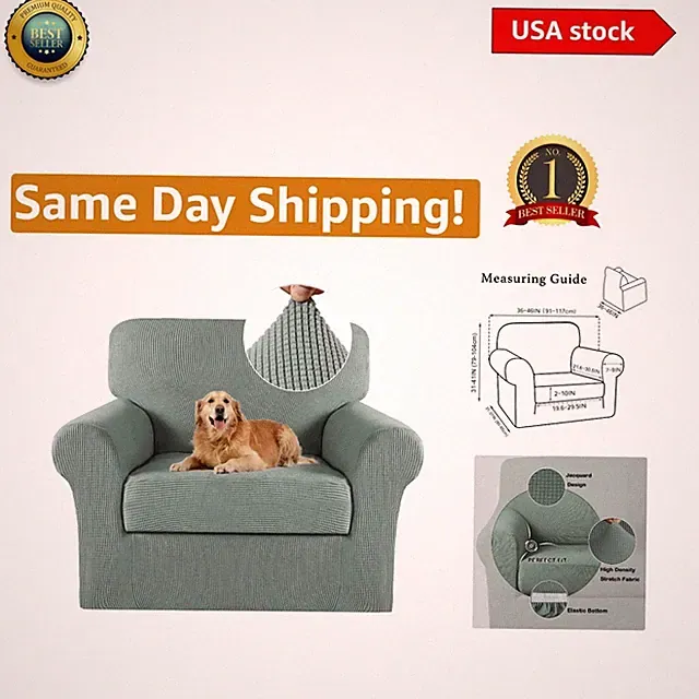 Water-Resistant Armchair Slipcovers – Machine Washable Dark Cyan Furniture Guard