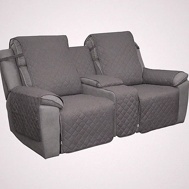 Water-Resistant Quilted Couch Cover for Loveseat - Elegant Gray/Light Gray