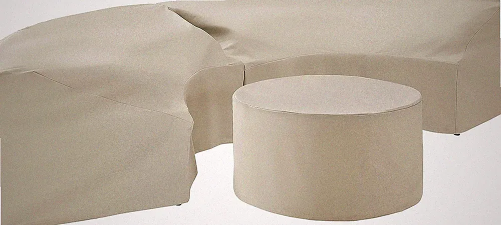 Waterproof 3-Piece Tan Round Sectional Patio Furniture Cover Set