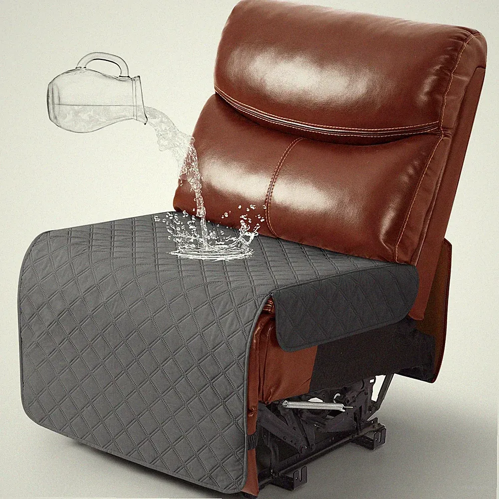 Waterproof Armless Chair Seat Cover, Dark Grey