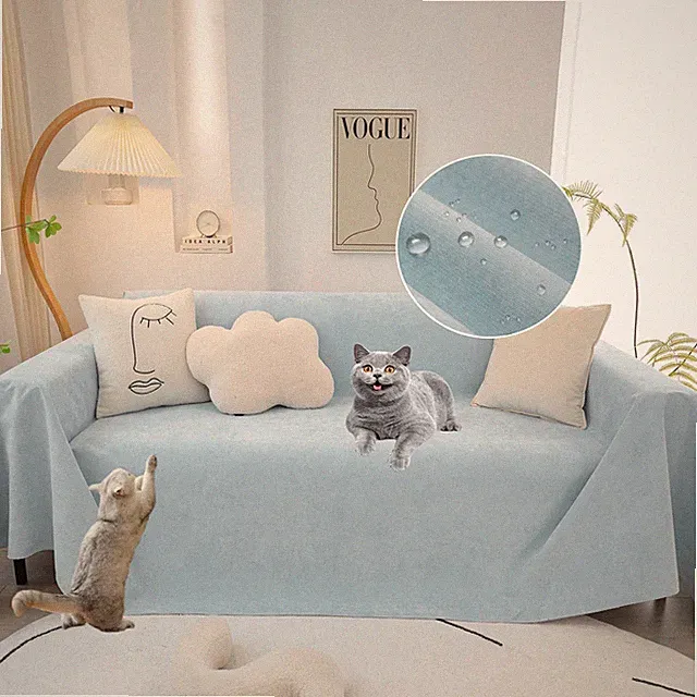 Waterproof Cat-Scratch Resistant Sofa Cover Sectional, Anti Slip Thickened Bl...