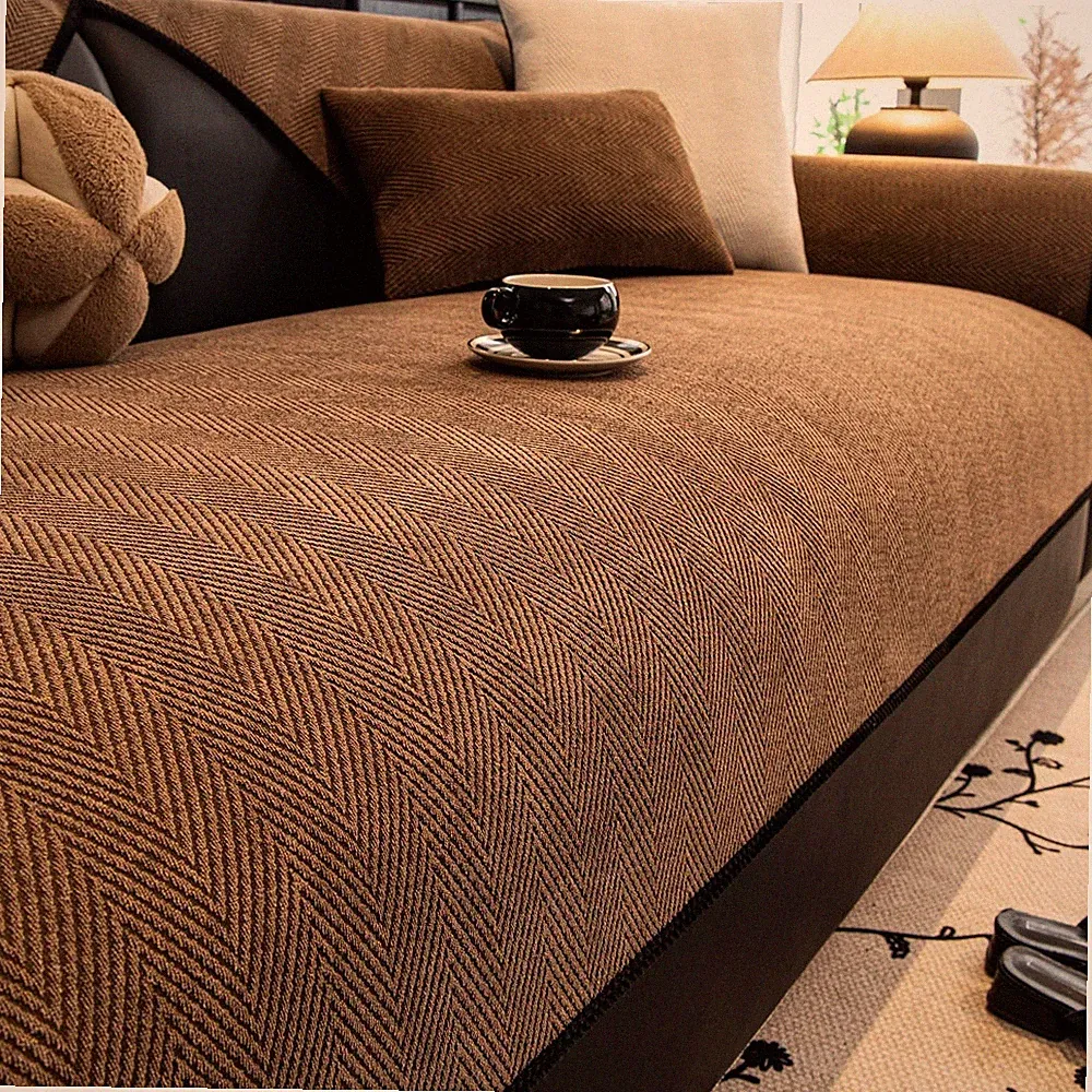 Waterproof Chenille Couch Cover, Non-Slip Sofa Cover for 3 Cushion 71"D x 36"W