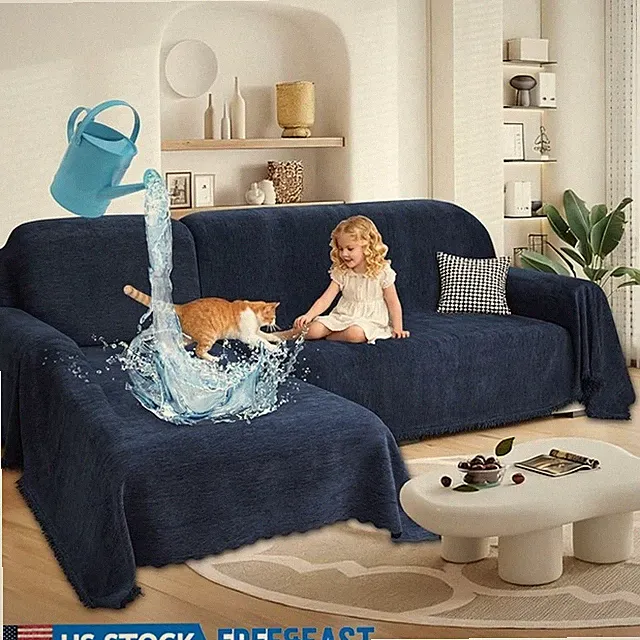 Waterproof Chenille Sectional Couch Cover Pet Friendly Easy Care Non Slip New