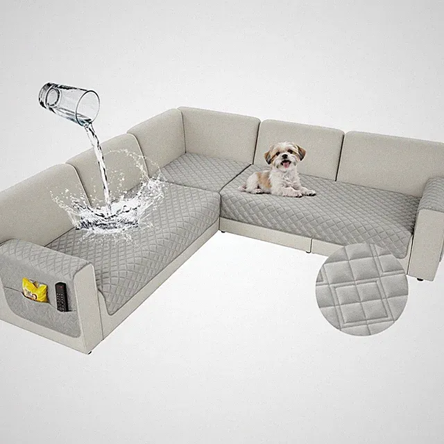 Waterproof Corner Sectional Couch Covers for Dogs Pet L Shape Sofa Cover Wash...