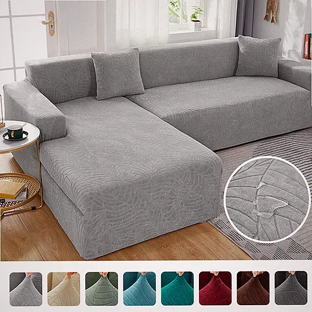 Waterproof Corner Sofa Cover 1/2/3/4 Seater Jacquard Fabric Elastic Couch Covers