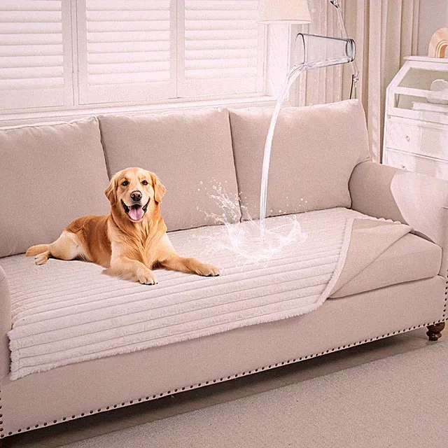 Waterproof Couch Cover for Dogs, Non Slip Pet Couch Covers for Sofa, Soft Fau...