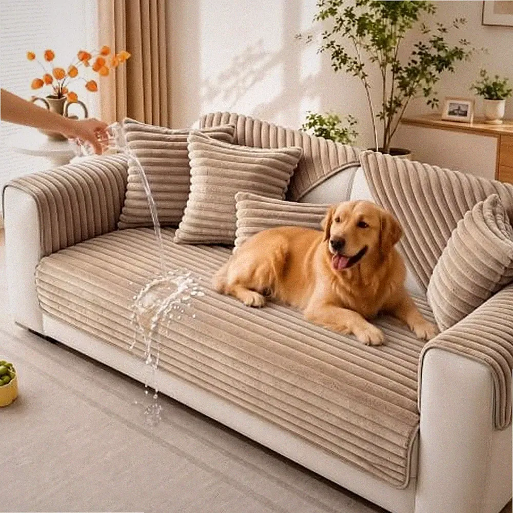 Waterproof Couch Covers for Pets, Faux Fur Pet Couch Covers for Dogs, Pet Fri...
