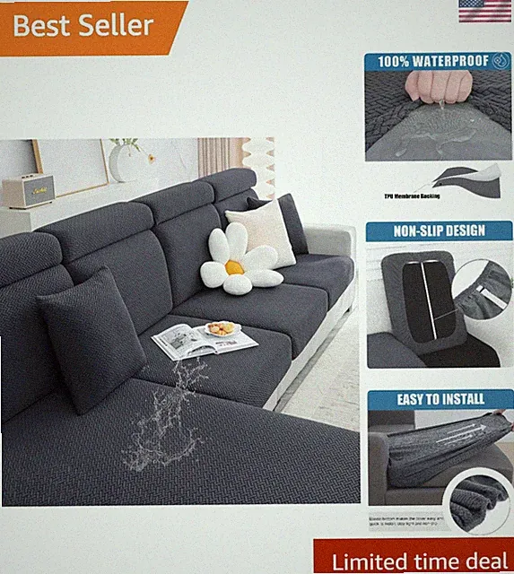 Waterproof Couch Cushion Covers, L Shape Sectional Couch Covers