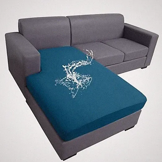 Waterproof Couch Cushion Covers, Sectional Sofa Slipcovers Chaise Deep Teal