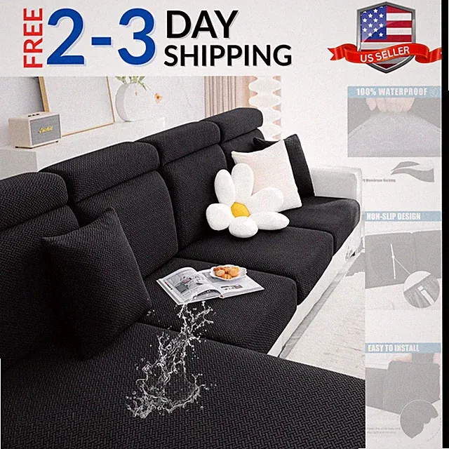 Waterproof Couch Cushion Covers, Stretch Jacquard Thick Sofa Cushion Covers,...