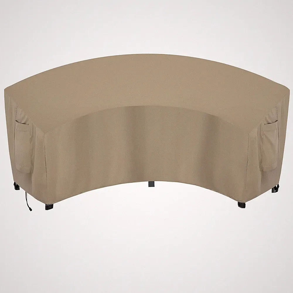 Waterproof Curved Outdoor Sectional Cover 120"L x 36"D x 38"H Camel 420D