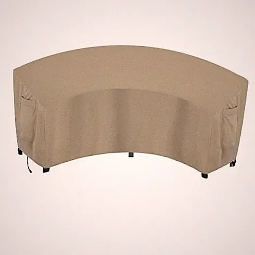 Waterproof Curved Outdoor Sectional Cover | Curved 120"l X 36"w X 38"h Camel