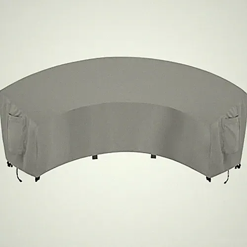 Waterproof Curved Outdoor Sectional Cover - UV Curved 190"Lx36"Wx39"H Grey