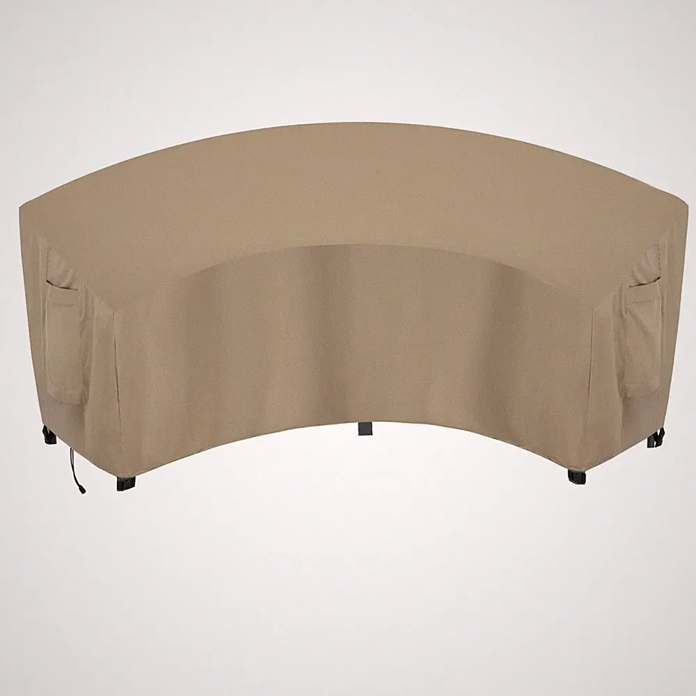 Waterproof Curved Outdoor Sectional Cover - UV Resistant Windproof Patio Sect...