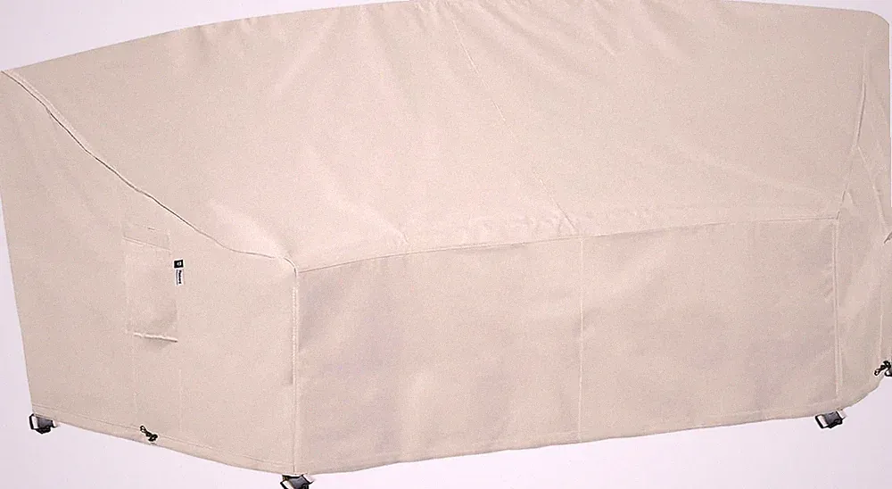 Waterproof Curved Patio Furniture Cover for Sectional Sofa - 96" Beige