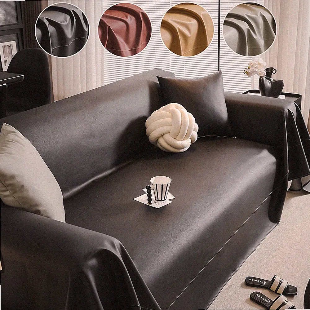Waterproof Faux Leather Couch Cover Non-Slip Slipcover Sofa Protector for Pets