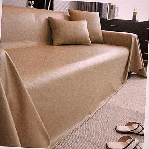 Waterproof Faux PU Leather Sofa Covers for Sectional 71x118 Inch Champagne